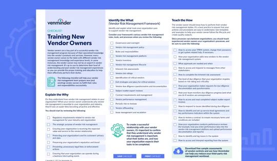 training new vendor owners