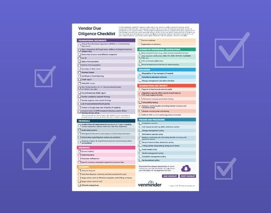 vendor due diligence checklist