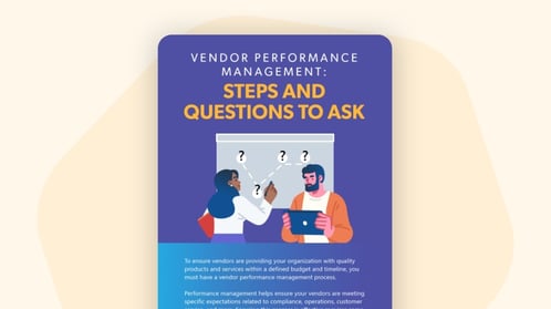 vendor performance management steps questions ask