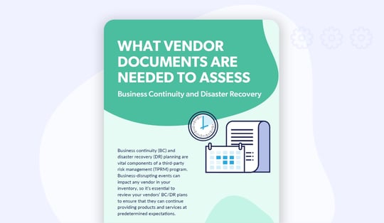 vendor documents needed assess business continuity disaster recovery